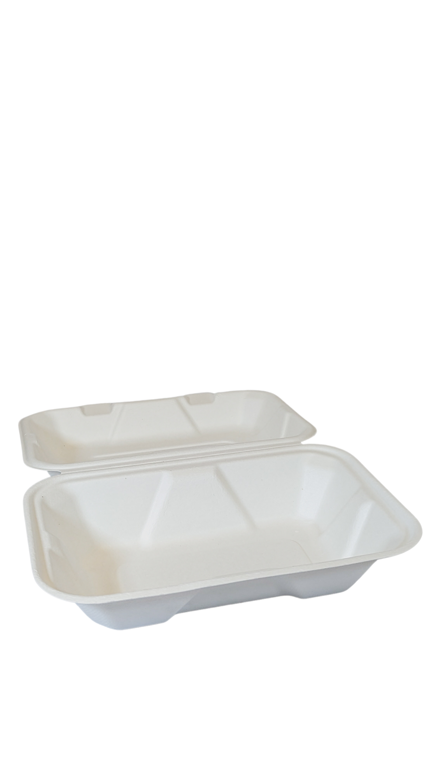 Bagasse Hinged Container 8.75” x6 (biodegradable) 200/ct