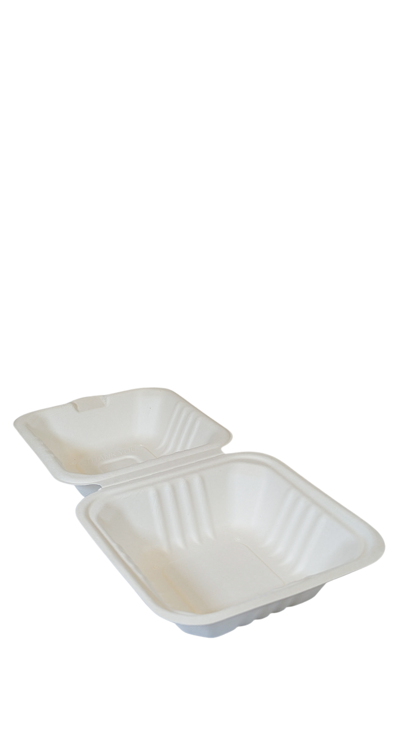 Bagasse Hinged Container 6x6 (biodegradable) 500/ct